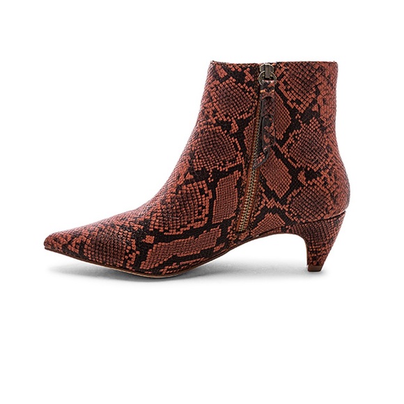 Genuine Leather Exotic Kitten Heel Pointy Toe Boot - Picture 11 of 11